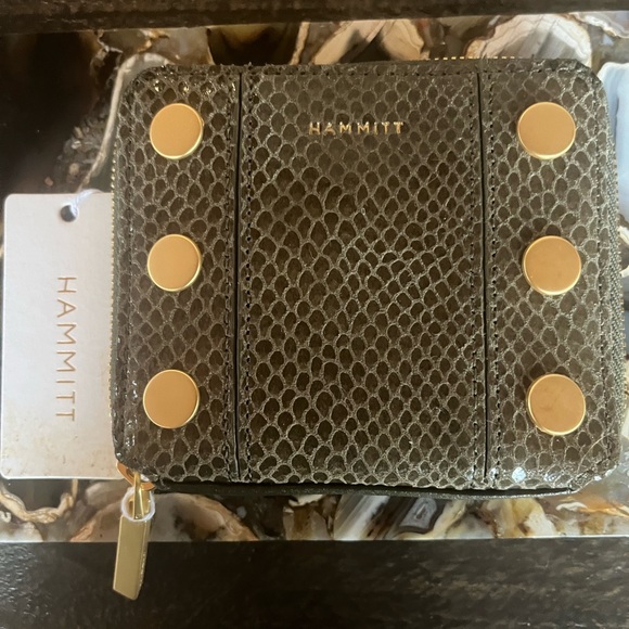 Hammitt Handbags - NWT, Hammitt 5 North Wallet in Bistro Green Snake/Brushed Gold